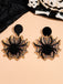 Vintage Black Spider & Spiderweb Earrings - vintage fashion, retro style, classic black