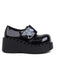 This Vintage Black Toxic Skull Platform Shoes whispers 1950s secrets to those who notice