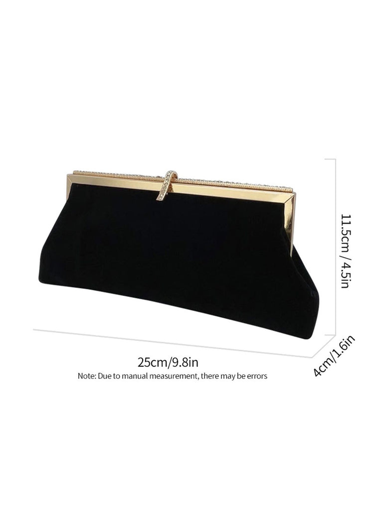 Vintage Black Velour Rhinestones Handbag: 1950s detail work for the woman who notices