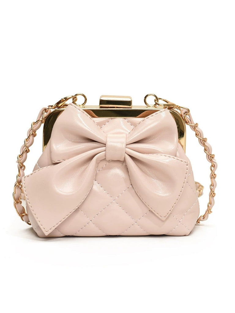 Vintage Bow Clip Chain Crossbody Bag - vintage fashion, retro style