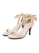 She finds her 1950s story in this Vintage Bow Flannel Buckled Heel Sandals