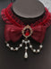 Vintage Bow Halloween Pearl Gemstone Necklace — 1950s elegance in the palm of her hand