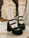 Bow Patchwork Vintage Classic Shoes 2