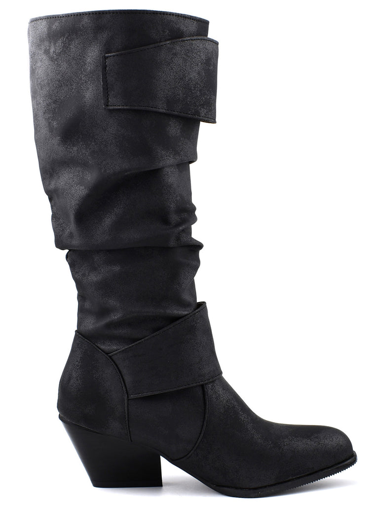 Vintage Buckle Western Style Cowboy Boots - vintage fashion, retro style