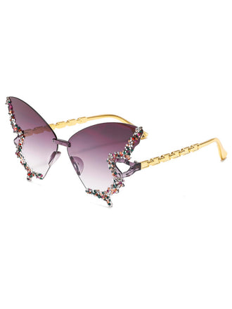 Vintage Butterfly-Shaped Gradient Rimless Sunglasses - vintage fashion, retro style, classic elegance for vintage lovers