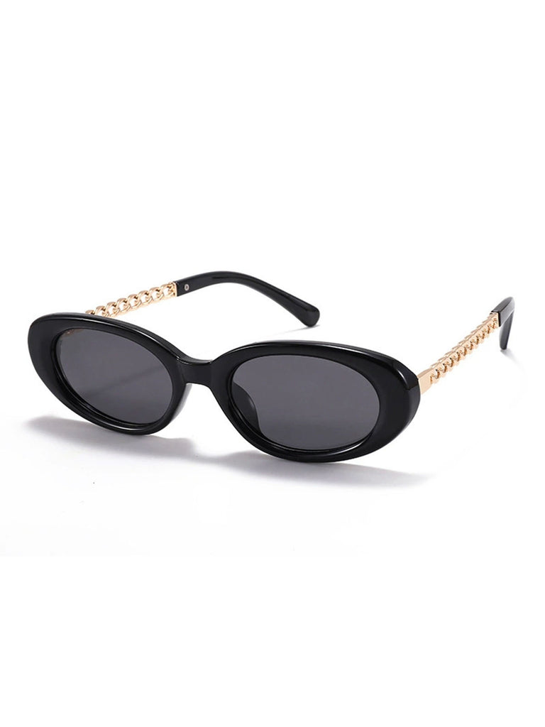Vintage Chain Temple Oval Sunglasses: timeless 1950s elegance she makes her own