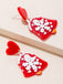 Vintage Christmas Elements Heart Stud Earrings — vintage elegance for the modern woman