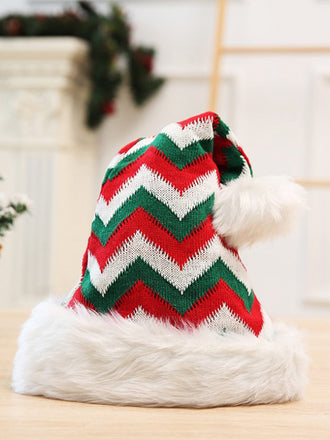 Vintage Christmas Striped Plush Hat - vintage fashion, retro style