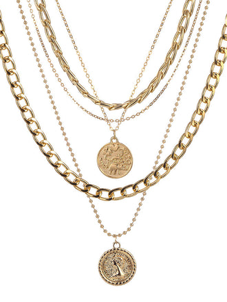 She adds this Vintage Coin Chains Layered Necklaces and suddenly it's 1950s perfection