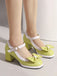 Vintage Contrast Bow Mary Jane High Heels - vintage shoes, retro heels