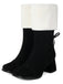 Vintage Contrasted Suede Plush Chunky Boots - vintage fashion, retro style