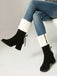 Vintage Contrasted Suede Plush Chunky Boots - vintage fashion, retro style