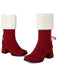 Vintage Contrasted Suede Plush Chunky Boots - vintage fashion, retro style