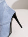 Vintage Denim Peep Toe Stiletto Heel Shoes: timeless 1950s elegance she makes her own
