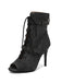 This Vintage Denim Peep Toe Stiletto Heel Shoes whispers 1950s secrets to those who notice