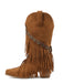 Vintage Denim Western Cowboy Tassel Mid-Calf Boots | vintage fashion, retro style, classic elegance - perfect for retro fashion enthusiasts