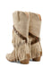 Vintage Denim Western Cowboy Tassel Mid-Calf Boots: beautiful vintage fashion, retro style, classic elegance with timeless appeal