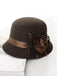 Vintage Dots Sheer Floral Felt Cloche Hat - vintage fashion, retro style