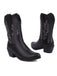 She finds her 1950s story in this Vintage Embroidered Chunky Heel Cowboy Boots