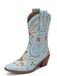 Vintage Embroidered Western Style Cowboy Boots - vintage fashion, retro style, elegant red