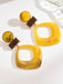 Vintage Exaggerated Geometric Marble Resin Earrings - vintage fashion, retro style