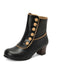 Vintage Faux Fur Lining Chunky Heel Short Boots - vintage shoes, retro heels