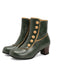 Vintage Faux Fur Lining Chunky Heel Short Boots - vintage shoes, retro heels