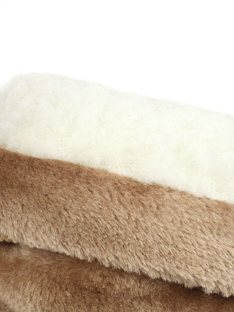 Vintage Faux Fur Pom-Pom Winter Snow Boots - vintage fashion, retro style
