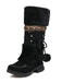 Vintage Faux Fur Pom-Pom Winter Snow Boots - vintage fashion, retro style
