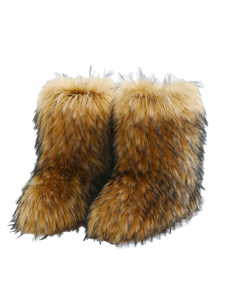 Vintage Faux Fur Winter Snow Boots - vintage fashion, retro style