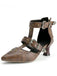 Vintage Faux Leather Pointed Toe Studded Sandals: beautiful vintage fashion, retro style, classic elegance with timeless appeal