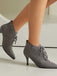 Vintage Faux Suede Pointed-Toe High Heels - vintage shoes, retro heels