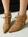 Vintage Faux Suede Pointed-Toe High Heels - vintage shoes, retro heels