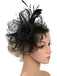 She finds her 1950s story in this Vintage Feather Polka Dots Mesh Bead Headpiece