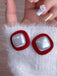 Vintage Flocked Square Earrings — 1950s elegance in the palm of her hand