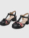 Vintage Floral Bow Round Toe T-Strap Mary Jane Sandals | vintage fashion, retro style, classic elegance - perfect for retro fashion enthusiasts