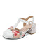 Vintage Floral Bow Round Toe T-Strap Mary Jane Sandals | vintage fashion, retro style, classic elegance - perfect for retro fashion enthusiasts