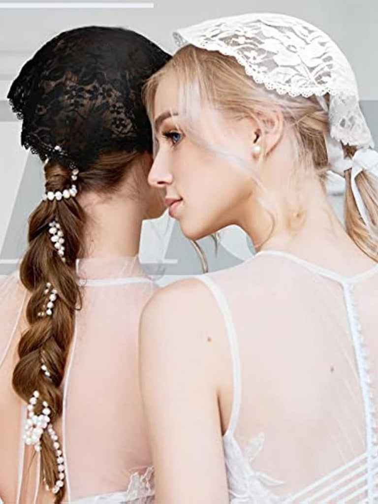 Vintage Floral Lace Head Covering - vintage fashion, retro style