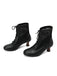 Vintage Floral Lace Low-Heeled Boots - vintage shoes, retro heels
