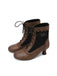 Vintage Floral Lace Low-Heeled Boots - vintage shoes, retro heels