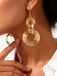 Vintage Gold Exaggerated Coil Alloy Earrings - vintage fashion, retro style, glamorous gold