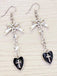 Vintage Gothic Cross Heart Bowknot Dangle Earrings - vintage fashion, retro style