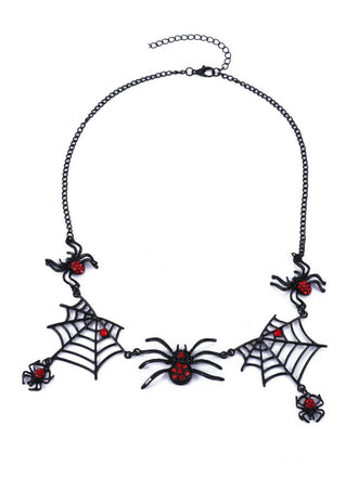 Vintage Gothic Spider & Web Alloy Necklace - vintage fashion, retro style