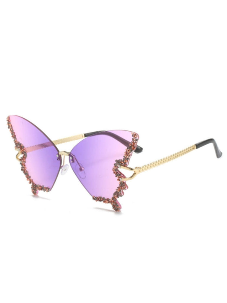 Vintage Gradient Butterfly Rhinestone Sunglasses: timeless 1950s elegance she makes her own