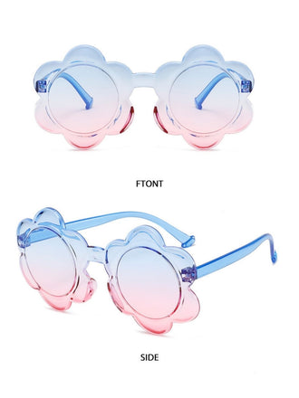 Vintage Gradient Floral-Shaped Rimless Sunglasses - vintage fashion, retro style