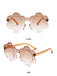 Vintage Gradient Floral-Shaped Rimless Sunglasses - vintage fashion, retro style