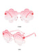 Vintage Gradient Floral-Shaped Rimless Sunglasses - vintage fashion, retro style