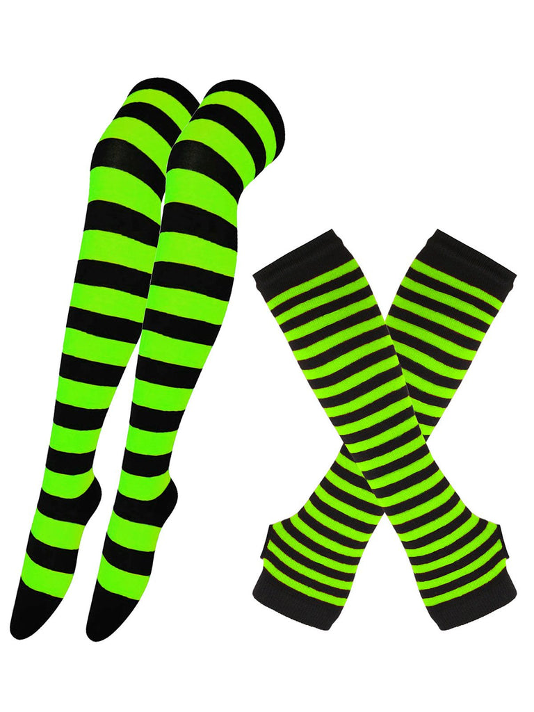 Vintage Halloween Stripe Fingerless Gloves & Socks - vintage fashion, retro style