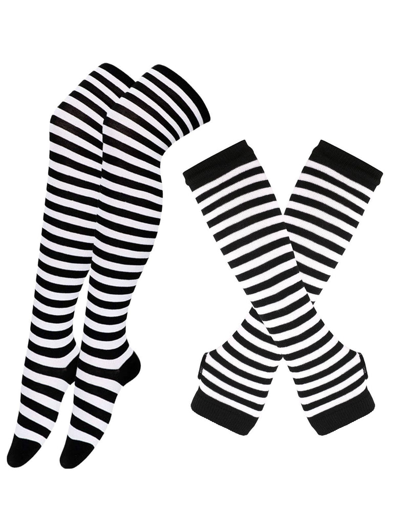 Vintage Halloween Stripe Fingerless Gloves & Socks - vintage fashion, retro style