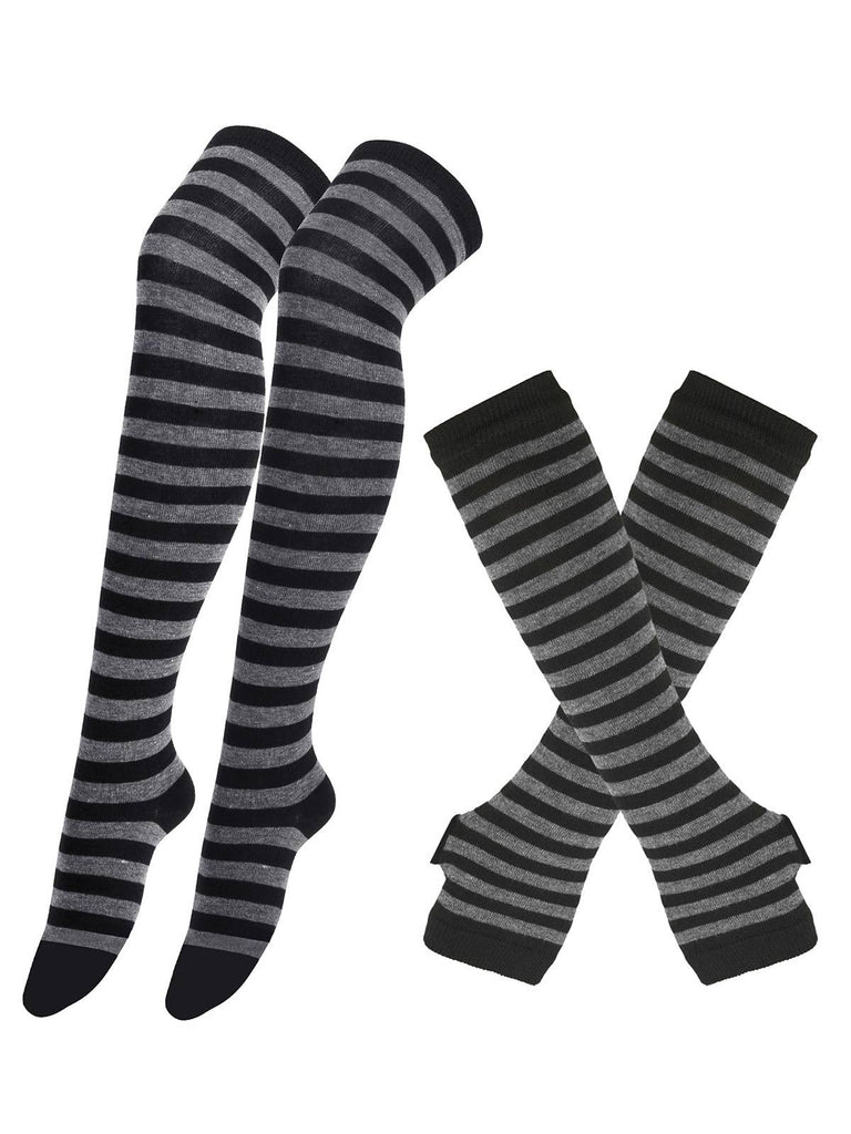 Vintage Halloween Stripe Fingerless Gloves & Socks - vintage fashion, retro style